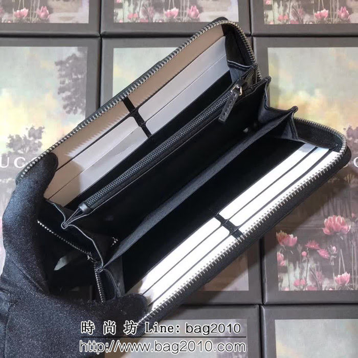 GUCCI古馳 原單 男士經典拉鏈包皮夾 451249 克皮PVC WTG1348